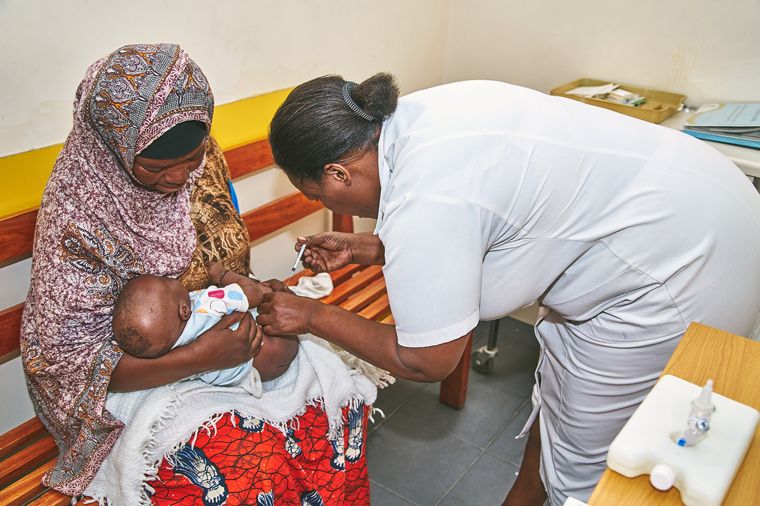 Immunization at a health facility in Tanzania