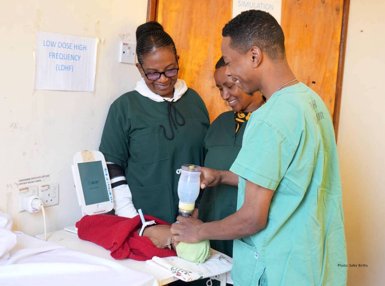Health workers practice SBBC techniques in Tanzania. © Safer Births