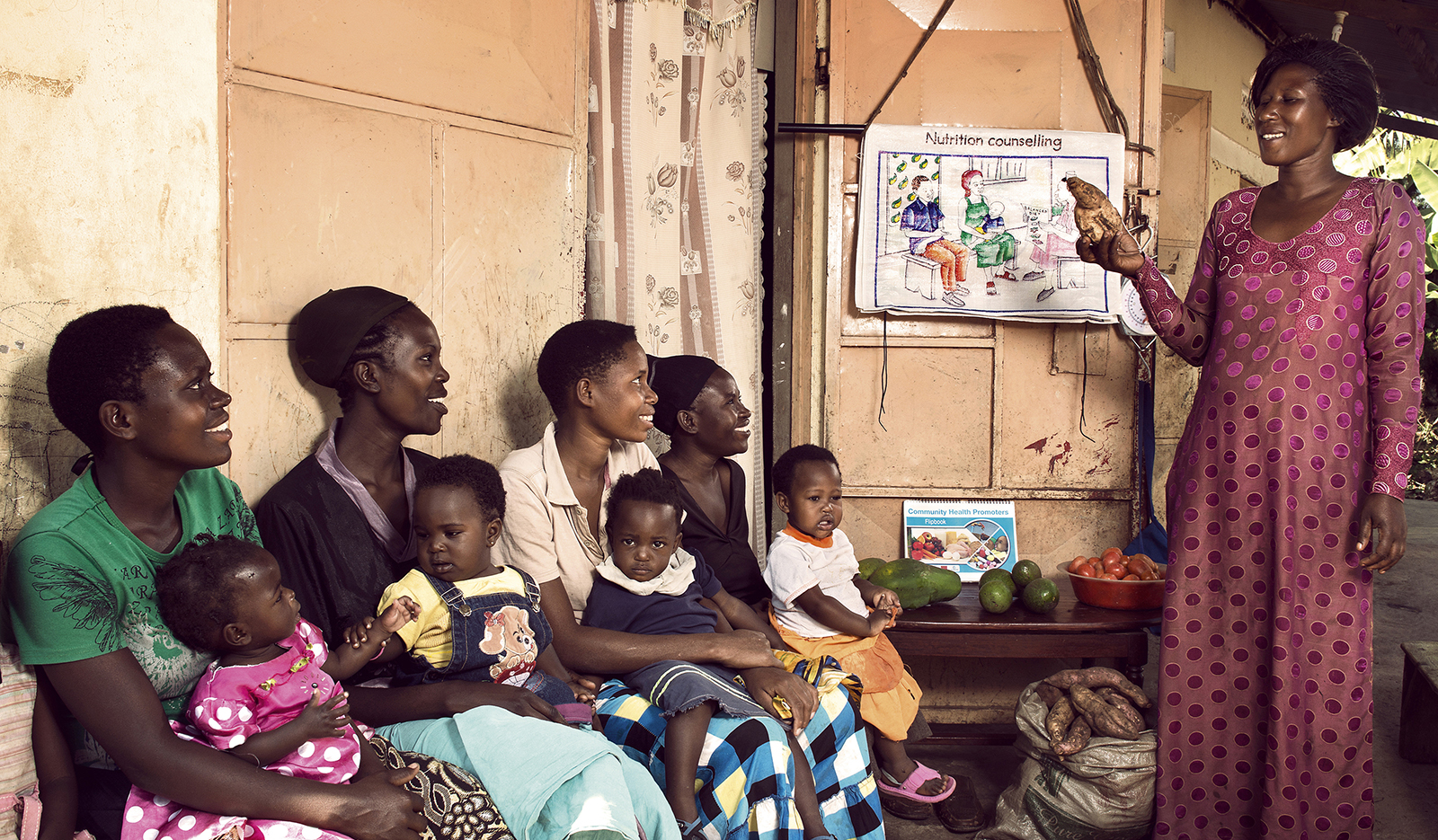 Uganda mothers and children learn about nutrition