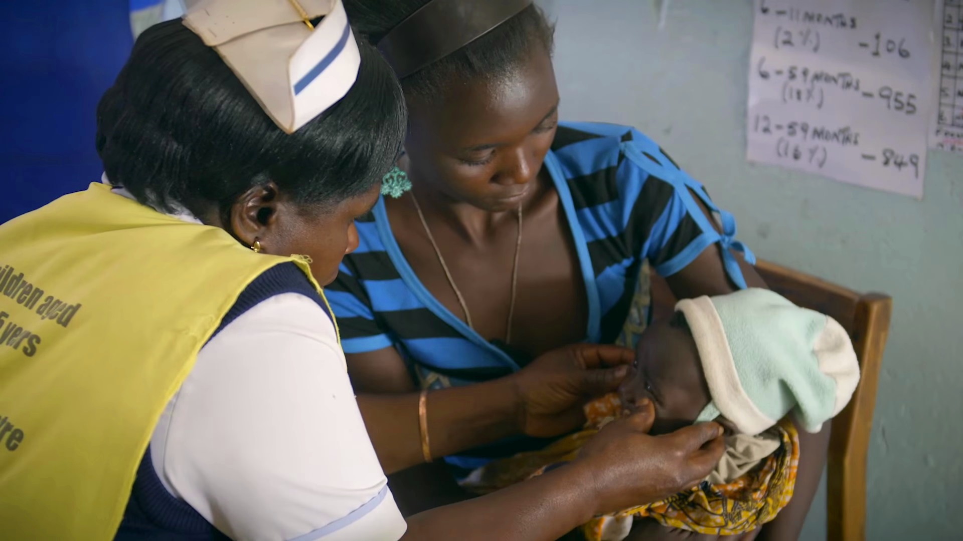 Zambia: Nurse, mother and baby at health checkup